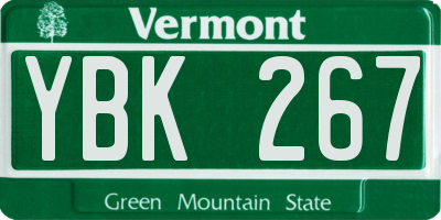 VT license plate YBK267