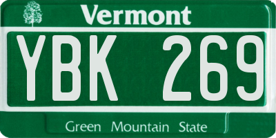 VT license plate YBK269