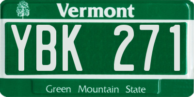 VT license plate YBK271