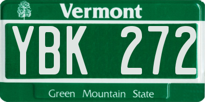 VT license plate YBK272