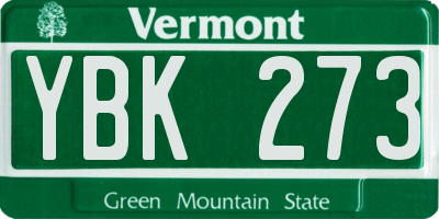 VT license plate YBK273