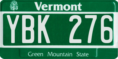 VT license plate YBK276