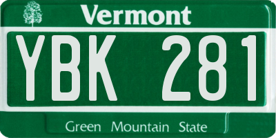 VT license plate YBK281