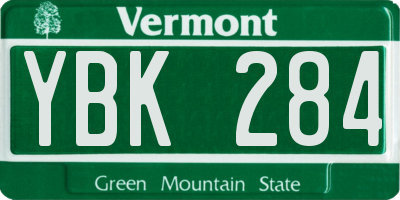 VT license plate YBK284