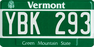 VT license plate YBK293