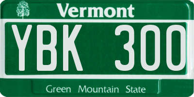 VT license plate YBK300