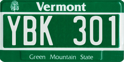 VT license plate YBK301