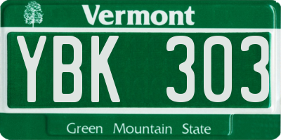 VT license plate YBK303