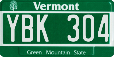 VT license plate YBK304