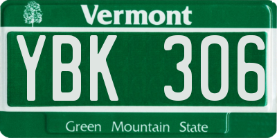 VT license plate YBK306