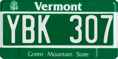VT license plate YBK307