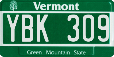 VT license plate YBK309