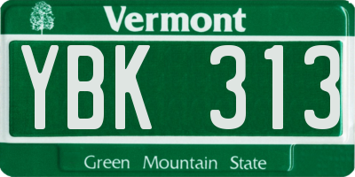 VT license plate YBK313
