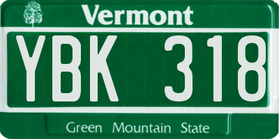 VT license plate YBK318