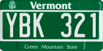 VT license plate YBK321