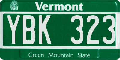 VT license plate YBK323