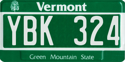 VT license plate YBK324
