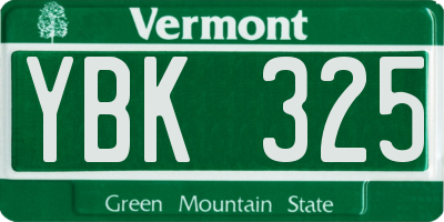 VT license plate YBK325