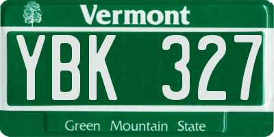 VT license plate YBK327
