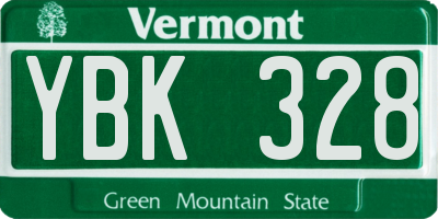 VT license plate YBK328