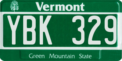 VT license plate YBK329