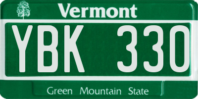 VT license plate YBK330