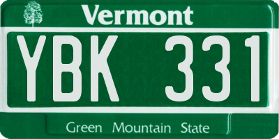 VT license plate YBK331