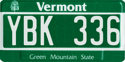 VT license plate YBK336