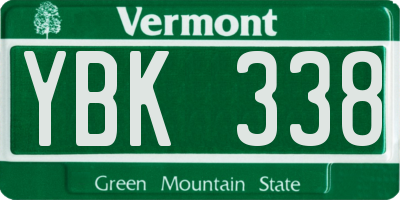 VT license plate YBK338