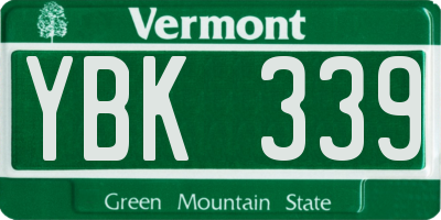 VT license plate YBK339