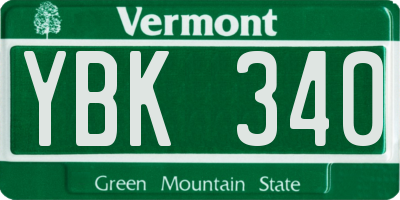 VT license plate YBK340