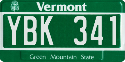 VT license plate YBK341