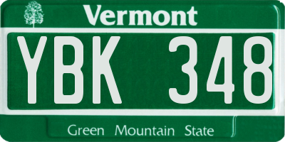 VT license plate YBK348