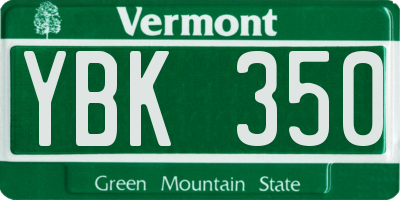 VT license plate YBK350