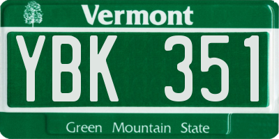 VT license plate YBK351