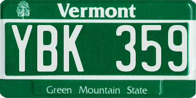 VT license plate YBK359