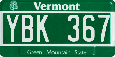 VT license plate YBK367