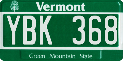 VT license plate YBK368