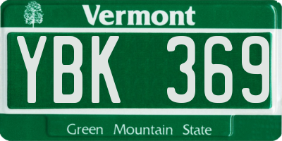 VT license plate YBK369