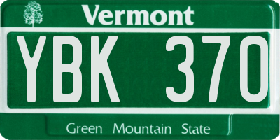 VT license plate YBK370