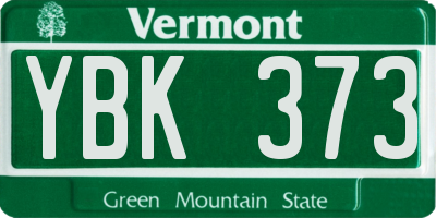 VT license plate YBK373