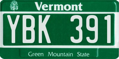 VT license plate YBK391
