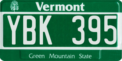 VT license plate YBK395