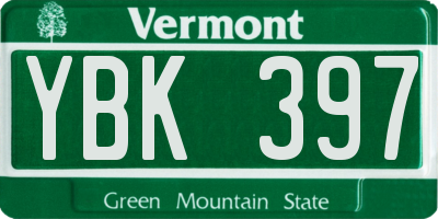 VT license plate YBK397