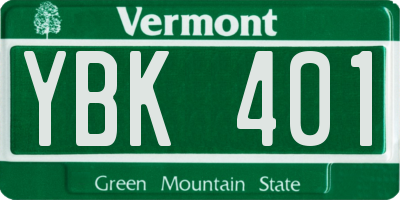 VT license plate YBK401