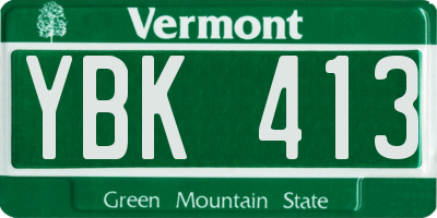 VT license plate YBK413