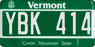 VT license plate YBK414