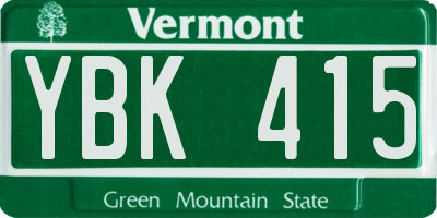 VT license plate YBK415