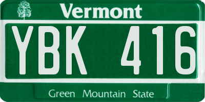 VT license plate YBK416