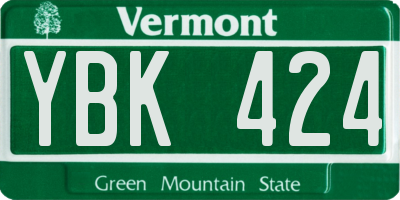 VT license plate YBK424